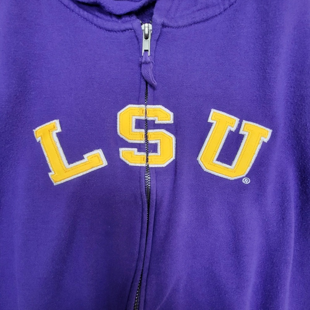 LSU Stadium Athletics Zip Up Hoodie Size Large Embroidered Logo